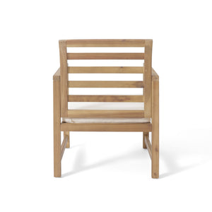English Elm Christopher Knight Home® - Outdoor Acacia Wood Club Chairs Set of 2 with White Cushions, Weather-Resistant Poolside Seating 36" 56836.00