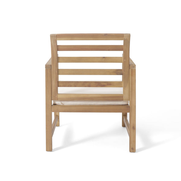 English Elm Christopher Knight Home® - Outdoor Acacia Wood Club Chairs Set of 2 with White Cushions, Weather-Resistant Poolside Seating 36" 56836.00