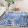 Nourison Whimsicle WHS08 Machine Made Power-loomed No Border Indoor Only Modern  Rug Blue Ivory, Blue Ivory 100% Polypropylene 99446832832