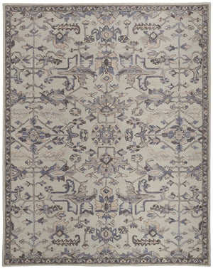 Feizy Rugs Fallon Hand-tufted Wool Rug - Rustic Floral Design In Placid Blues And Calming Creams For Cozy Homes Ivory,Gray Wool Fln8838fivygryc00