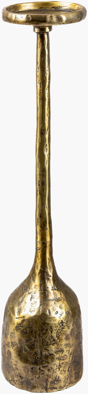 Surya Yamuna Minimalist Candleholder - 21" Tall Metal Accent For Elegant Home Decor & Easy Maintenance Metallic ,Brass Iron Ymu001-2155