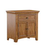 Macie 1-Drawer Wood Cupboard Nightstand with Charging Station