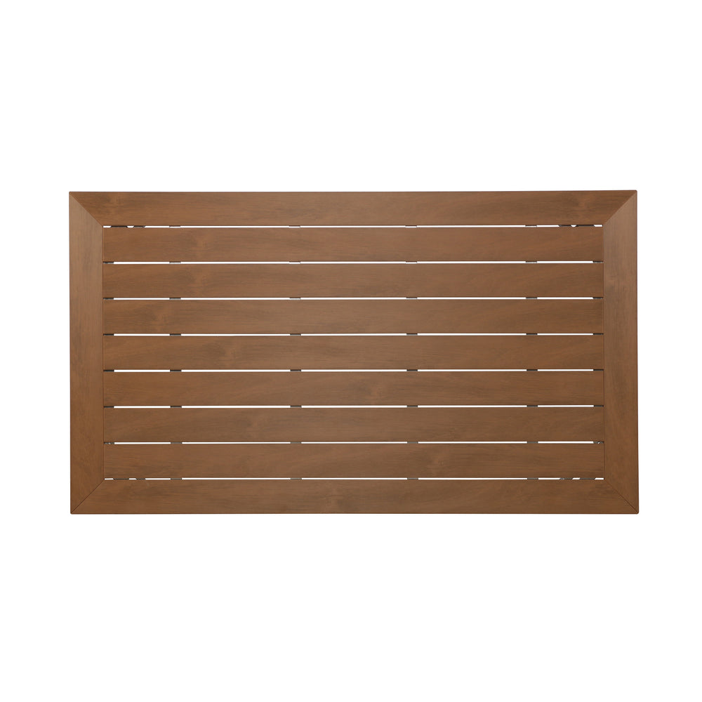 English Elm Christopher Knight Home® - LEEDS Eucalyptus Wood-Top Dining Table with Rust-Proof Aluminum Frame for Outdoor Patio Seating of 6 62762.00SIL