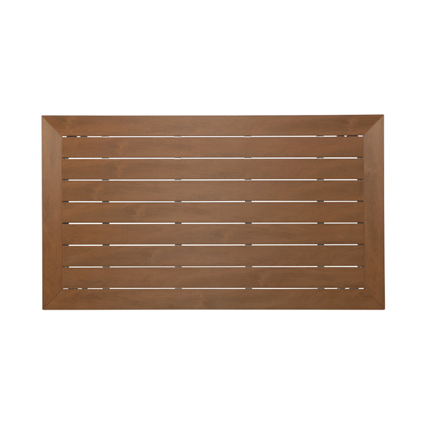 English Elm Christopher Knight Home® - LEEDS Eucalyptus Wood-Top Dining Table with Rust-Proof Aluminum Frame for Outdoor Patio Seating of 6 62762.00SIL