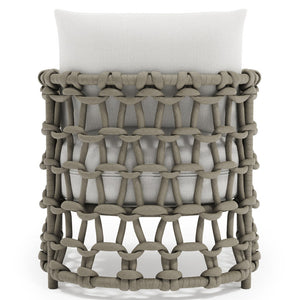 Bernhardt Bernhardt Handwoven Nodi Outdoor Chair — Weatherproof Aluminum Frame, Deep Cushions, Shiitake Rope Finish - Made to Order O4413B