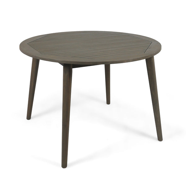English Elm Stamford Solid Acacia Outdoor Square Dining Table Seats Four with Gray Modern Finish 63119.00GRY