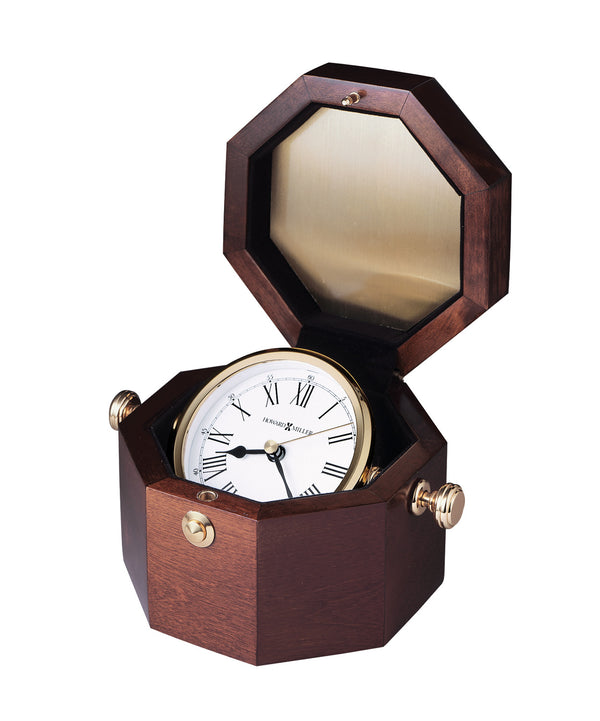 Hekman Furniture 645575 Oceana Nautical Table Clock - Elegant Windsor Cherry Design With Brass Gimbaled Movement Windsor Cherry Oceana Tabletop Clock 645575