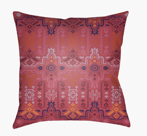 Livabliss Yindi Global Woven Polyester Square Accent Pillow for Bohemian Living Rooms Mauve, Burgandy 18"L x 18"W YN011-1818