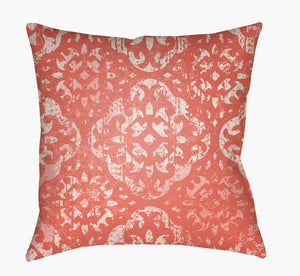 Livabliss Yindi Global Woven Square Accent Pillow Bohemian Textile Art for Sofas and Beds Coral, Peach 20"L x 20"W YN015-2020