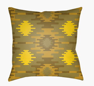 Livabliss Yindi Global-inspired 22" Accent Pillow – Elegant Home Decor With Durable Woven Construction Mustard,Yellow,Light Brown,Olive Polyester,Polyester,Polyester,Polyfill Yn026-1818