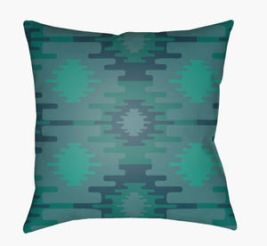 Livabliss Yindi Global-inspired 22" Accent Pillow – Elegant Home Decor With Durable Woven Construction Emerald,Teal,Dark Blue Polyester,Polyester,Polyester,Polyfill Yn027-1818
