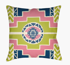 Livabliss Yindi Global-inspired 22" Accent Pillow – Elegant Home Decor With Durable Woven Construction Green,Purple,Blue,Cream Polyester,Polyester,Polyester,Polyfill Yn038-2222