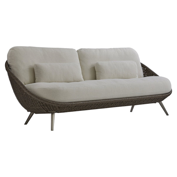 Bernhardt Bernhardt Santa Monica Outdoor Sofa — All-Weather Pebble Woven Papasan Design, Deep Cushions, Uv-Resistant Comfort - Made to Order O8227A