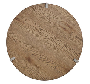 A.R.T. Furniture Passage End Table: Transitional Natural Oak & Vintage Pewter With Drawer Storage & Unique Design  Ash Solids,Knotty Oak Veneers,Metal 287364-2302