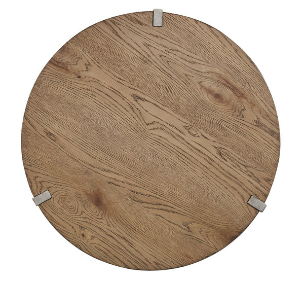 A.R.T. Furniture Passage End Table: Transitional Natural Oak & Vintage Pewter With Drawer Storage & Unique Design  Ash Solids,Knotty Oak Veneers,Metal 287364-2302