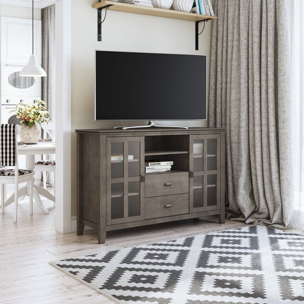 English Elm Artisan Tall Tv Media Stand In Farmhouse Grey - Handcrafted Solid Wood With Ample Storage & Style B136P158407