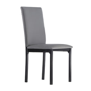 Homelegance By Top-Line Aristos Metal Faux Leather Upholstered Dining Chairs Black Metal