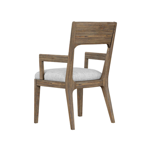 A.R.T. Furniture Stockyard Arm Chair Set Of 2 - Transitional Design With Smoked Finish, Plush Polyester Upholstery Brown Materials, Ash Solids,Knotty White Oak Veneers,Foam,Fabric 284205-2303k2