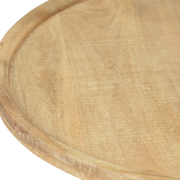 English Elm Christopher Knight Home® - Round Round Table K/D Mango Wood Coffee Table Natural & Black Finish, Lipped Edge, Handcrafted Charm (36x35x5) 66706.00