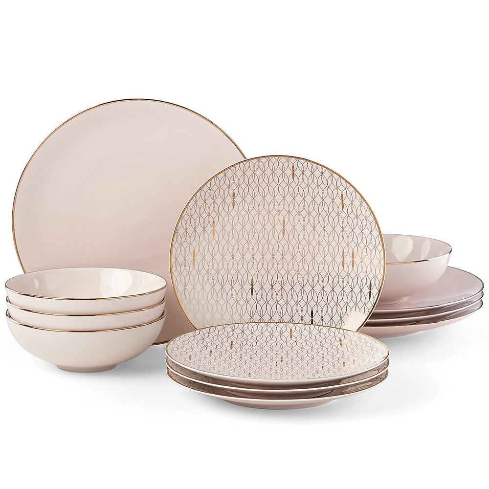 Lenox Trianna Blush 12-piece Dinnerware Set Pink, PINK PORCELAIN 886115
