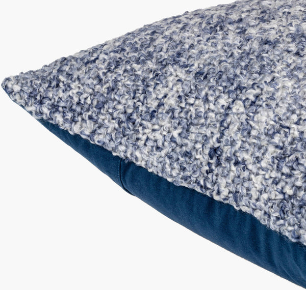 Surya Yarns 18"L X 18"W Modern Accent Pillow - Durable, Machine Washable, Global Style For Your Home Denim Blue Polyester,Polyester Yns003-2020p