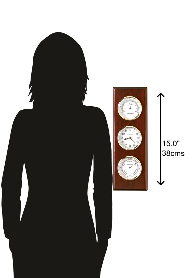 Hekman Furniture 625249 Shore Station Wall Clock - Elegant Rosewood Design With Barometer & Thermometer Features Rosewood Shore Station Wall Clock 625249