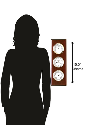 Hekman Furniture 625249 Shore Station Wall Clock - Elegant Rosewood Design With Barometer & Thermometer Features Rosewood Shore Station Wall Clock 625249