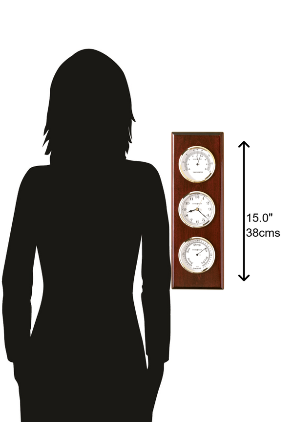 Hekman Furniture 625249 Shore Station Wall Clock - Elegant Rosewood Design With Barometer & Thermometer Features Rosewood Shore Station Wall Clock 625249