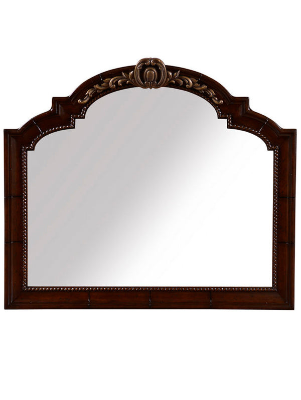 A.R.T. Furniture Valencia Landscape Mirror - Traditional Dark Oak Frame, Beveled Edges, Versatile Wall Or Dresser Mount Brown, Brown Radiata Solids,White Oak,Walnut And Pine Veneers,Glass 209121-2304