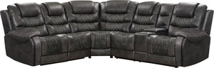 Parker House Parker Living Outlaw - Stallion 6 Piece Modular Power Reclining Sectional with Power Adjustable Headrests Stallion 80% Polyester, 20% PU (W) MOUT-PACKA(H)-STA