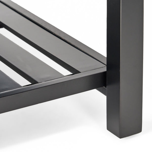 English Elm Christopher Knight Home® - Storage Ottoman Brown Bonded Leather Coffee Table with Tufted Top, Hidden Storage & Lower Shelf for Living Room (31.25"W x 31.5"D x 18.5"H) 56970.00PU