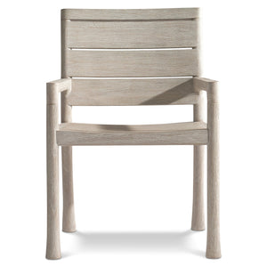 Bernhardt Bernhardt Marco Outdoor Arm Chair In Carbonized Teak Sea Oat Finish — Durable Ergonomic Slatted Design X06556