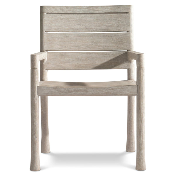 Bernhardt Bernhardt Marco Outdoor Arm Chair In Carbonized Teak Sea Oat Finish — Durable Ergonomic Slatted Design X06556