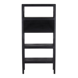 Porter Designs Porter Canberra Solid Mango Wood Bookcase - Black Sandblasted Design For Contemporary Elegance Black Wood 10-108-01-9487s