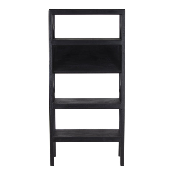 Porter Designs Porter Canberra Solid Mango Wood Bookcase - Black Sandblasted Design For Contemporary Elegance Black Wood 10-108-01-9487s