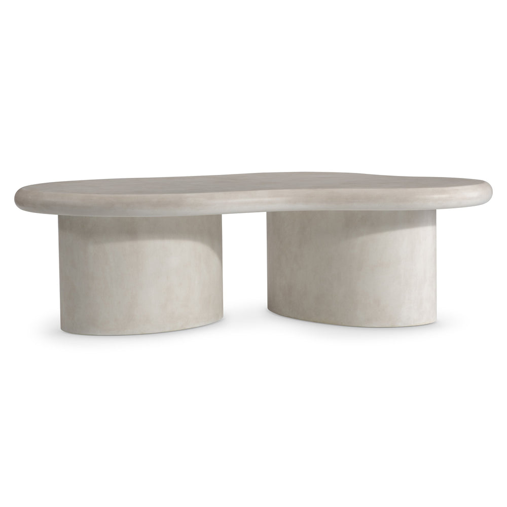 Bernhardt Bernhardt Nova Sculptural Cocktail Table 58" Organic Solid Wood Top Light Vellum Finish, Carved Legs 519023
