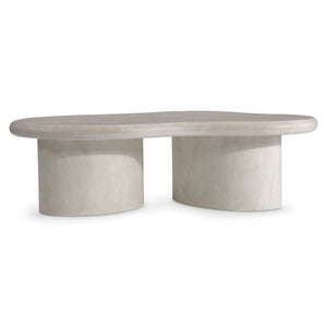 Bernhardt Bernhardt Nova Sculptural Cocktail Table 58" Organic Solid Wood Top Light Vellum Finish, Carved Legs 519023