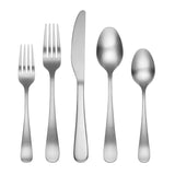 Cambridge Rhiannon Satin 45-Piece Flatware Set, Modern Brushed Finish, Stainless Steel