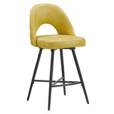 Homelegance By Top-Line Amala Metal Swivel 24" Counter Height Stools (Set of 2) Yellow Engineered Wood