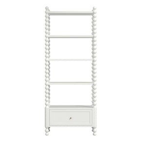 A.R.T. Furniture Haven Etagere: Vintage-Inspired Storage Shelf with Spindle Sides, Drawer, and Modern White Finish 339400-2367
