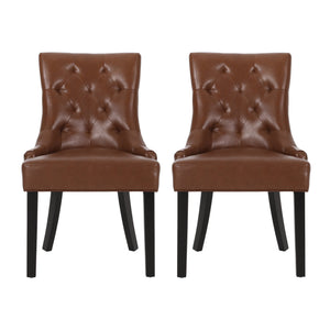 English Elm Cheney Tufted Upholstered Dining Chair Set with Solid Wood Legs for Modern Rooms 54181.00PUCOGN