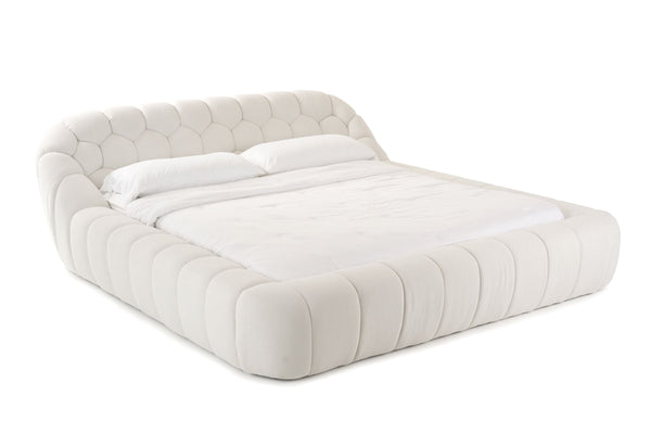 VIG Furniture Divani Casa Yolonda - Modern Off-White Fabric Bed VGEV-A127-BED-OFFWHT