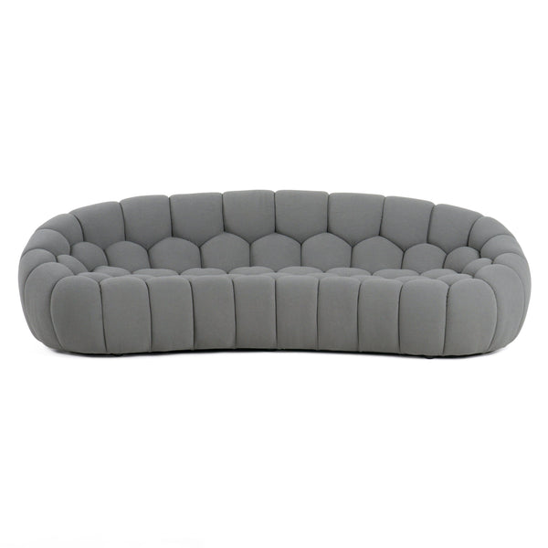 VIG Furniture Divani Casa Yolonda - Modern Curved Light Grey Fabric Sofa Set VGEV2126C-SET-C-07
