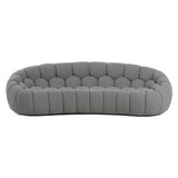 Divani Casa Yolonda - Modern Curved Light Grey Fabric Sofa