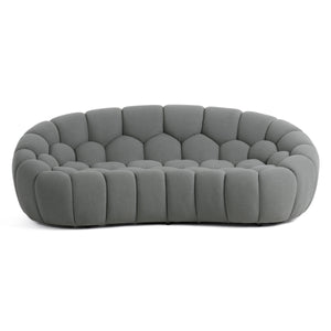 VIG Furniture Divani Casa Yolonda - Modern Curved Light Grey Fabric Loveseat VGEV2126C-LOVE-C-07