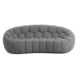 Divani Casa Yolonda - Modern Curved Light Grey Fabric Loveseat