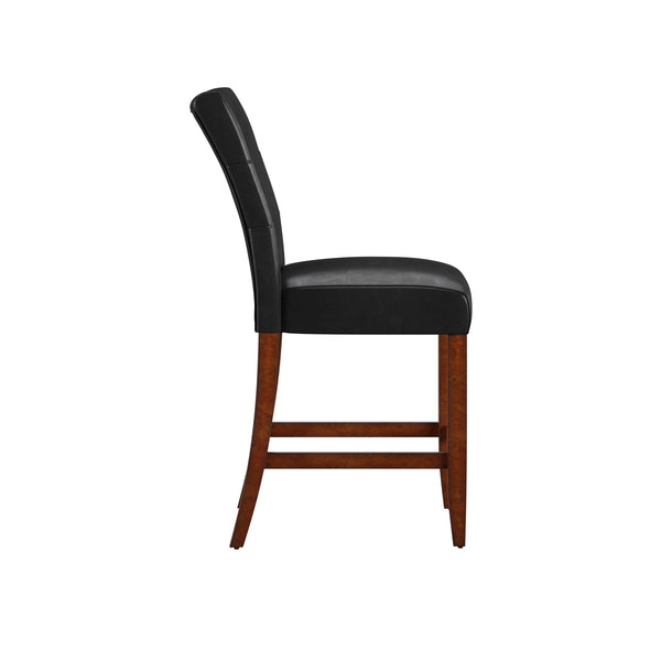 Homelegance By Top-Line Treves Tufted High Back Counter Height Stools (Set of 2) Cherry Wood