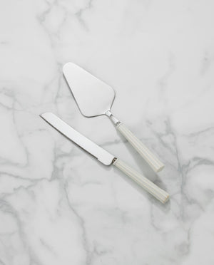 Lenox French Perle Scallop 2-Piece Dessert Set White, OFF WHITE METAL 895080