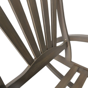 English Elm Christopher Knight Home® - Outdoor Acacia Wood Rocking Chair with Retractable Footrest, Durable Weather-Resistant Porch Patio Seating Comfortably Grey 63337.00GRY