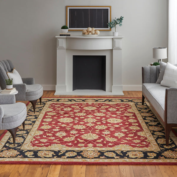 Feizy Rugs Wagner Hand Tufted Wool Oriental Rug - Durable, Stain-resistant Design Perfect For High-traffic Areas Red,Black,Gold Wool Wgr8942fredblkf00
